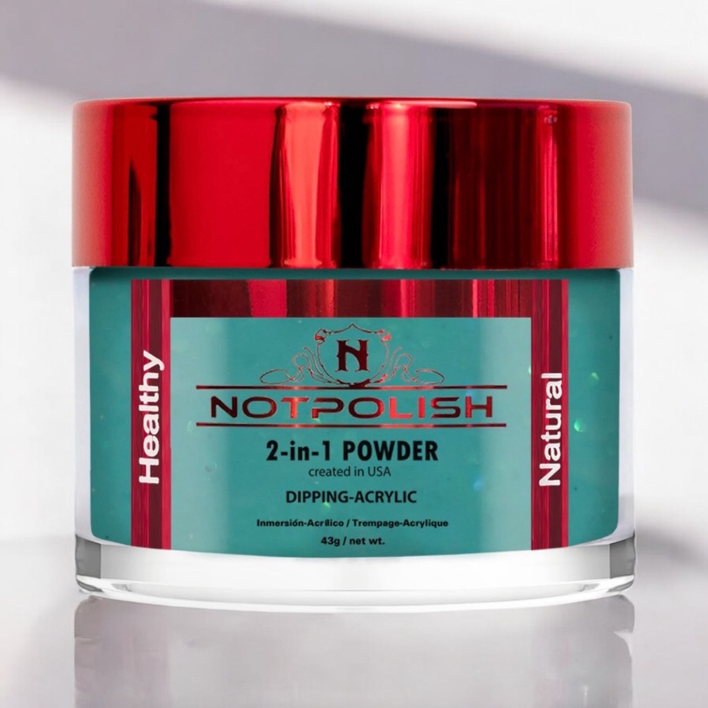 NEW NotPolish 2 in 1 Powder Dipping-Acrylic Color Pleasant Teal